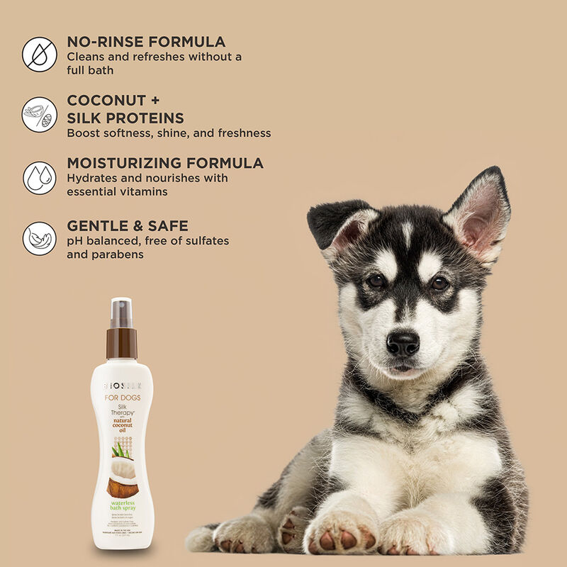 BioSilk For Dogs Silk Therapy Coconut Oil Waterless Bath Spray, , large image number null